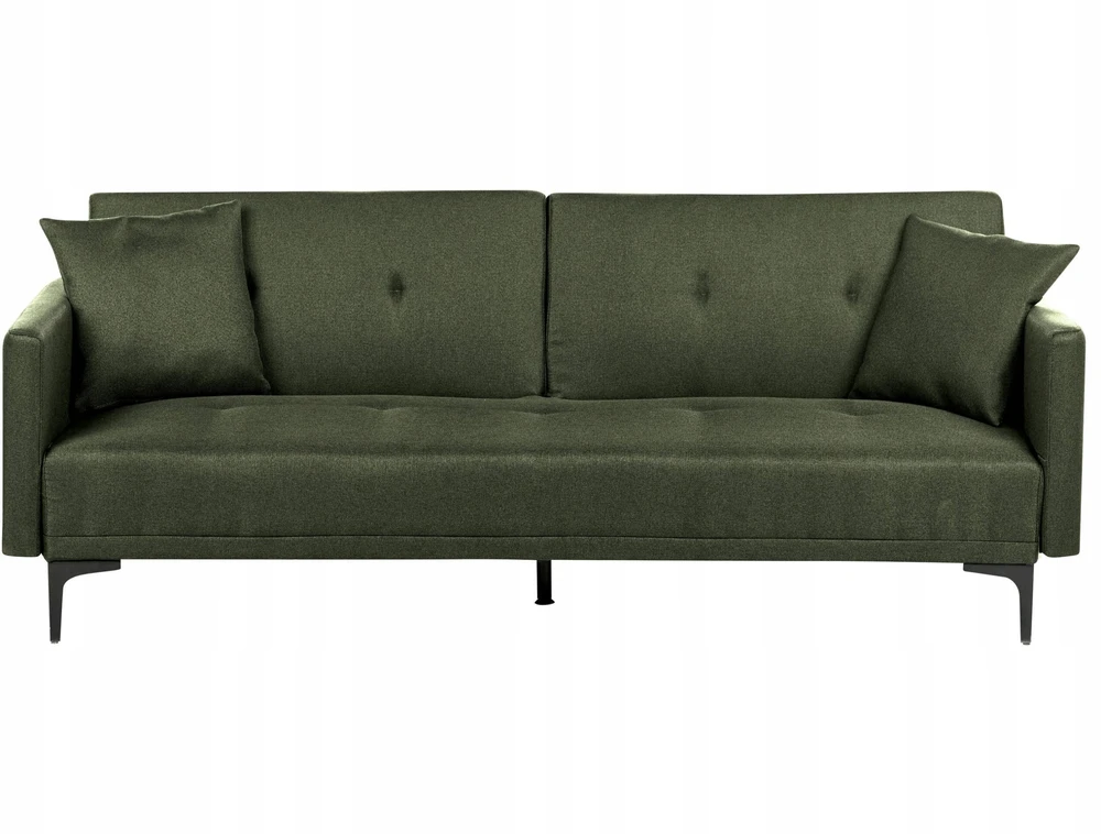Beliani Trivietė išskleidžiama sofa LUCAN tamsiai žalia