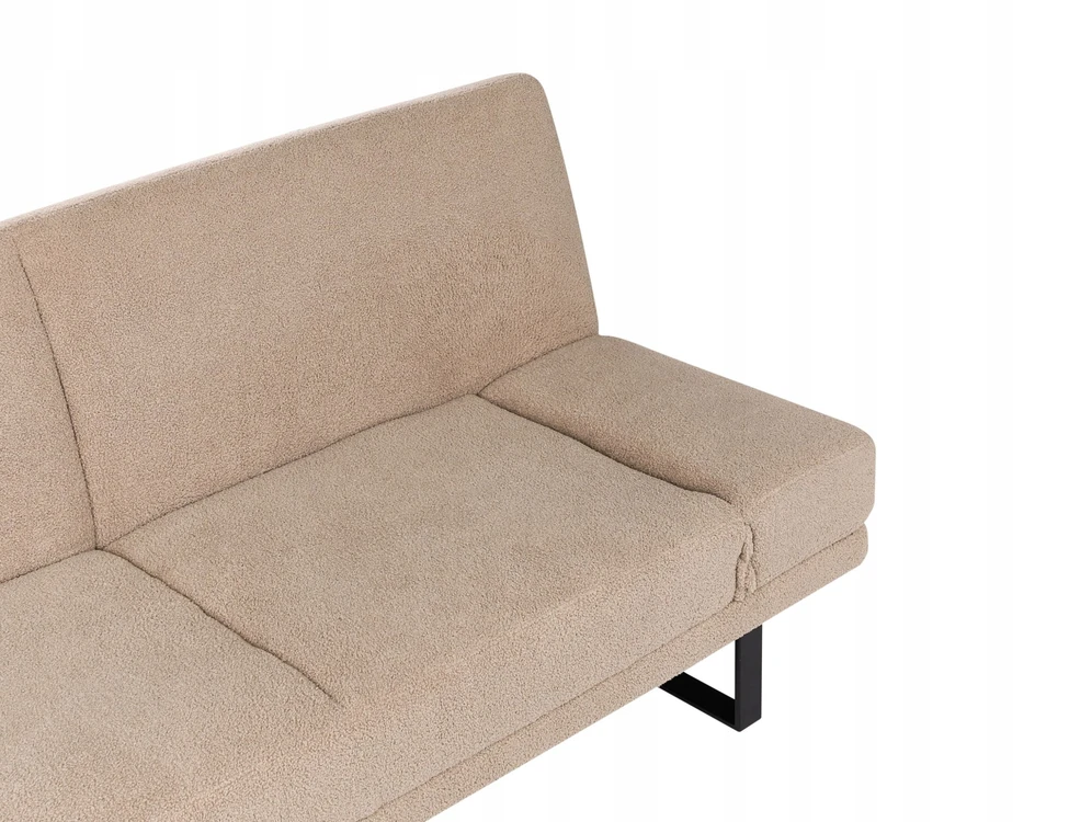 Beliani Išskleidžiama dvivietė sofa „YORK Boucle“ smėlio spalvos