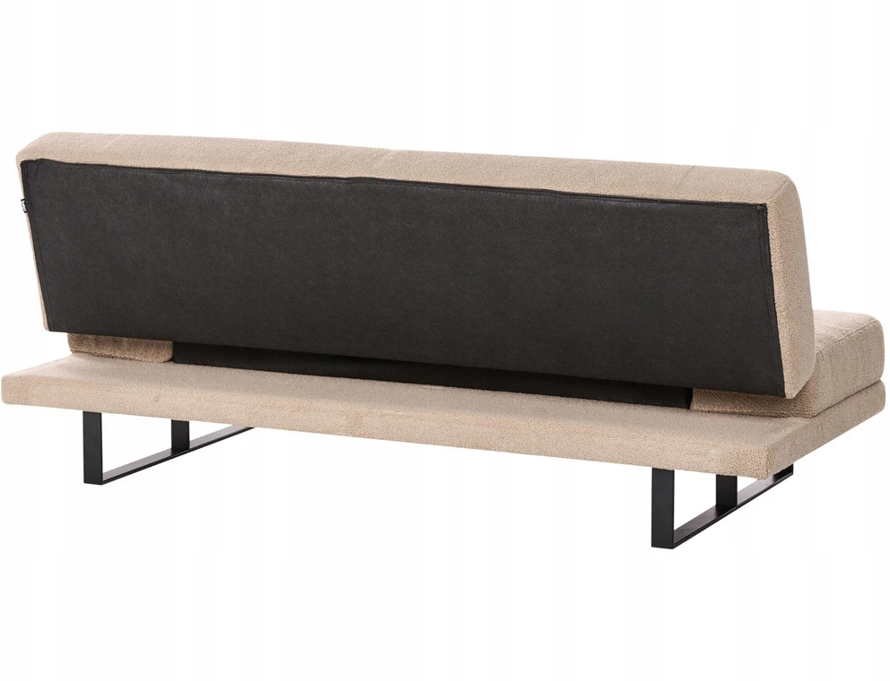 Beliani Išskleidžiama dvivietė sofa „YORK Boucle“ smėlio spalvos