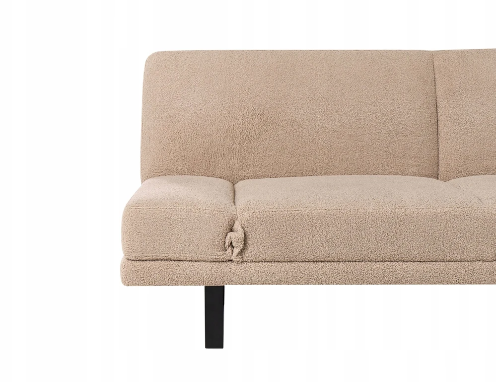 Beliani Išskleidžiama dvivietė sofa „YORK Boucle“ smėlio spalvos