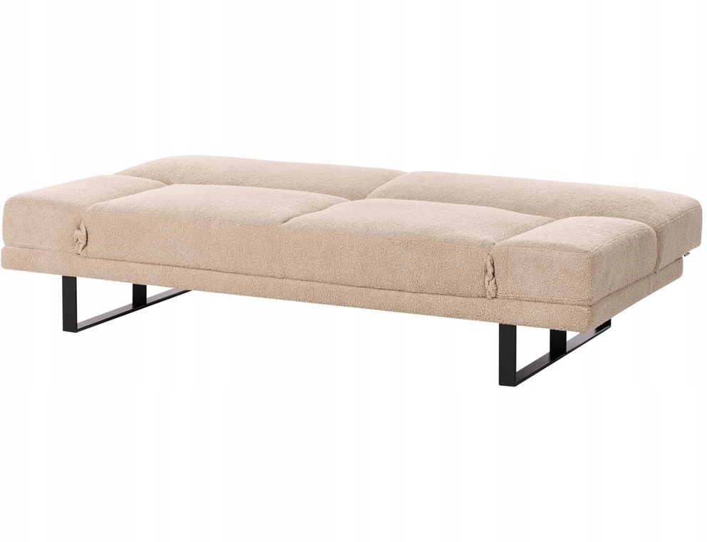 Beliani Išskleidžiama dvivietė sofa „YORK Boucle“ smėlio spalvos