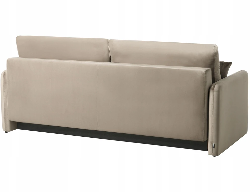 Beliani Trivietė išskleidžiama sofa EGGE, veliuras, smėlio pilkos spalvos