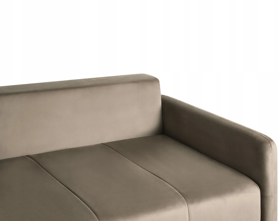 Beliani Trivietė išskleidžiama sofa EGGE, veliuras, smėlio pilkos spalvos