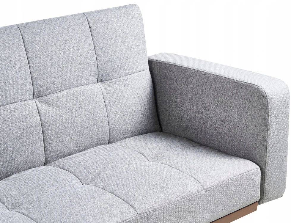 Beliani Trivietė sofa-lova HJULBY Pilka