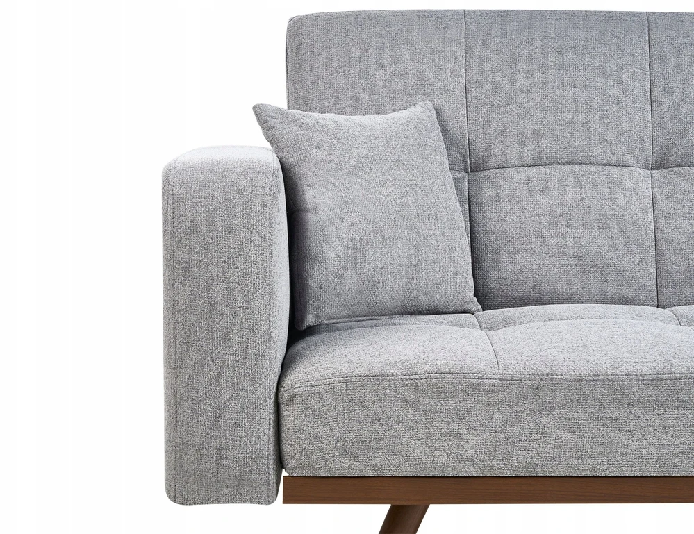 Beliani Trivietė sofa-lova HJULBY Pilka