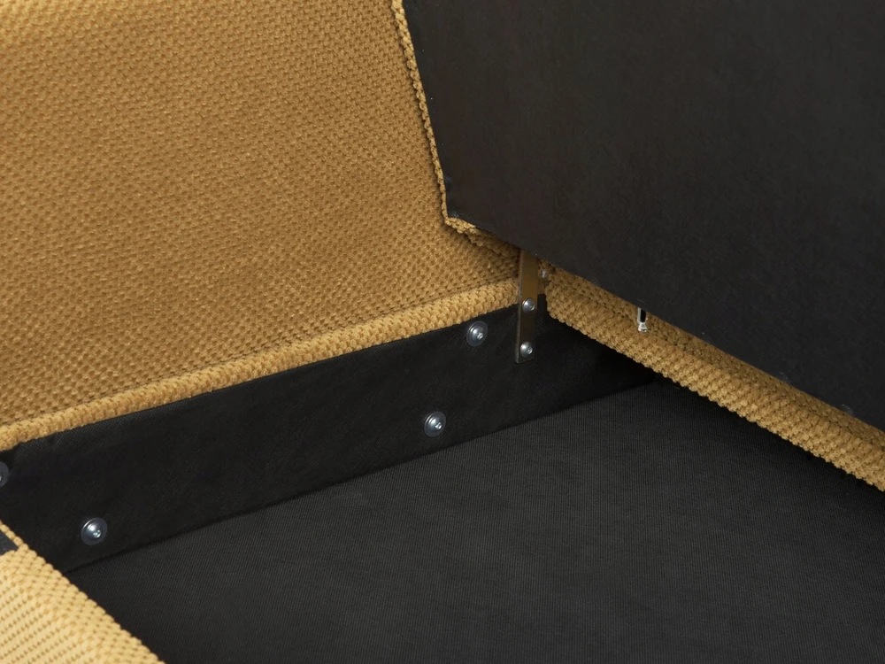 Beliani Trivietė išskleidžiama sofa VEHKOO garstyčių spalvos