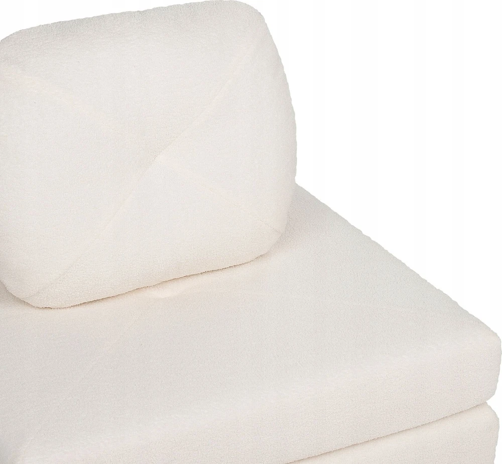 Beliani Vienvietė išskleidžiama sofa OLDEN Boucle balta