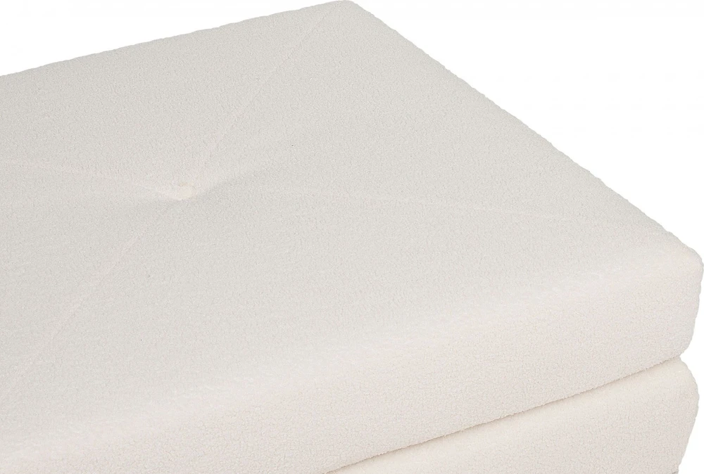 Beliani Vienvietė išskleidžiama sofa OLDEN Boucle balta