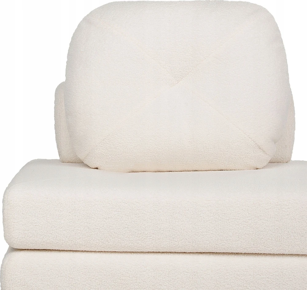 Beliani Vienvietė išskleidžiama sofa OLDEN Boucle balta