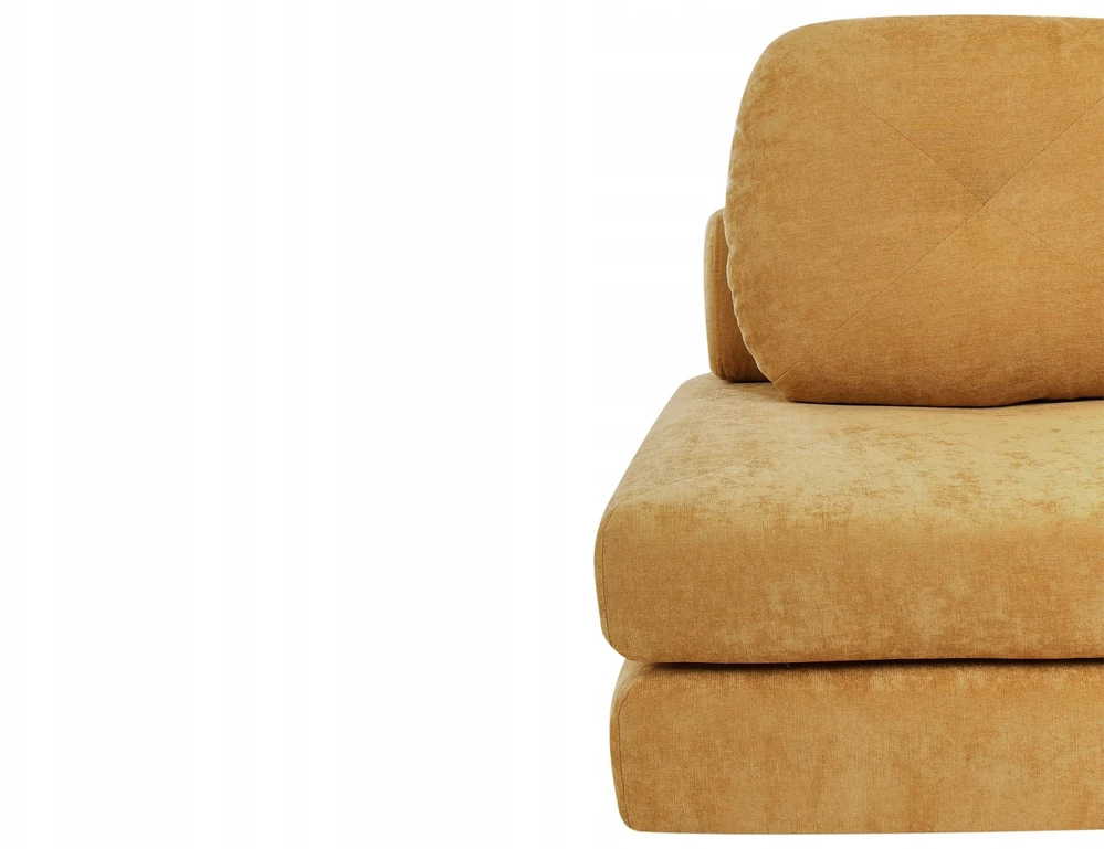 Beliani Vienvietė išskleidžiama sofa OLDEN, geltonas šenilinis audinys