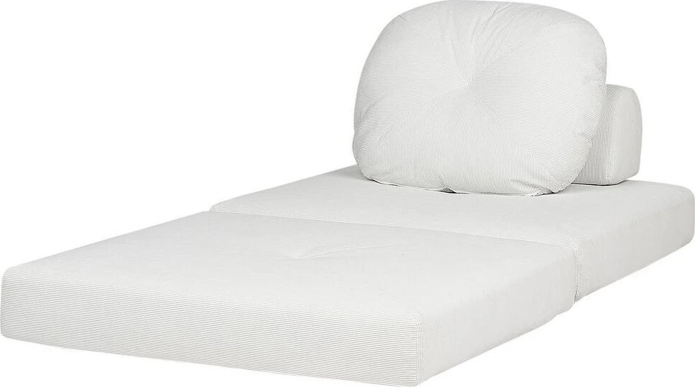 Beliani Vienvietė išskleidžiama sofa OLDEN, velvetas, kreminė balta