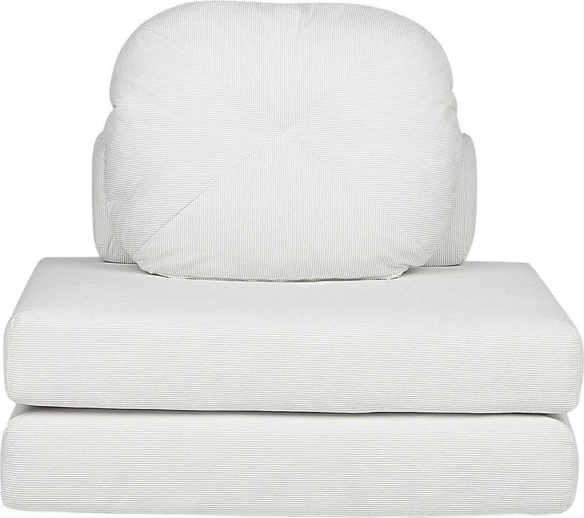 Beliani Vienvietė išskleidžiama sofa OLDEN, velvetas, kreminė balta