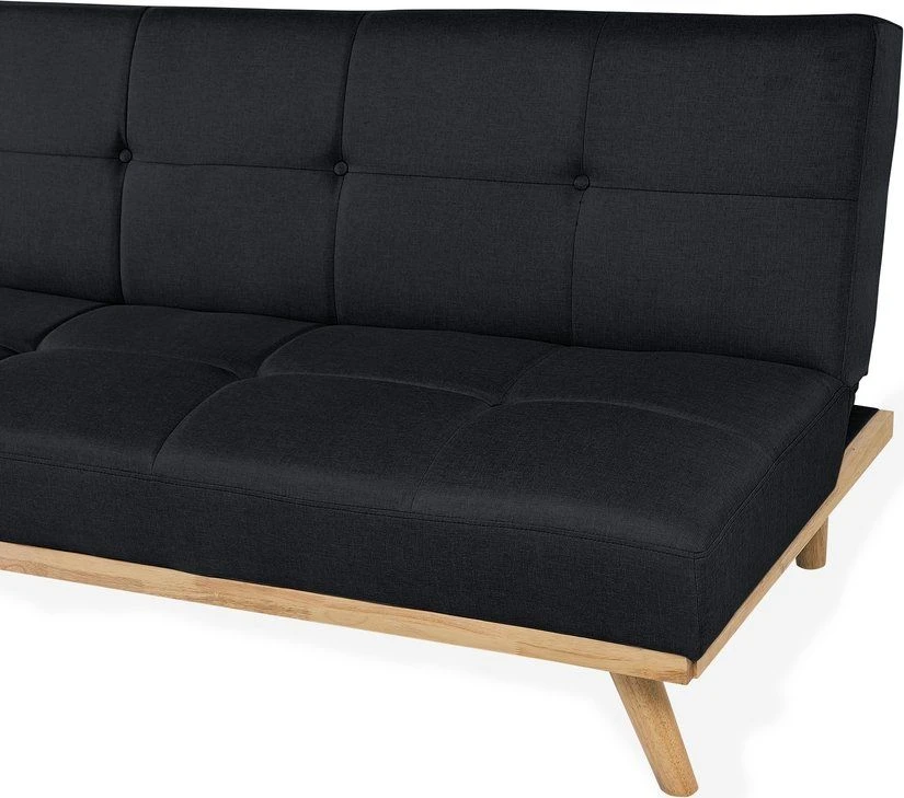 Beliani Trivietė išskleidžiama sofa FROYA, juoda