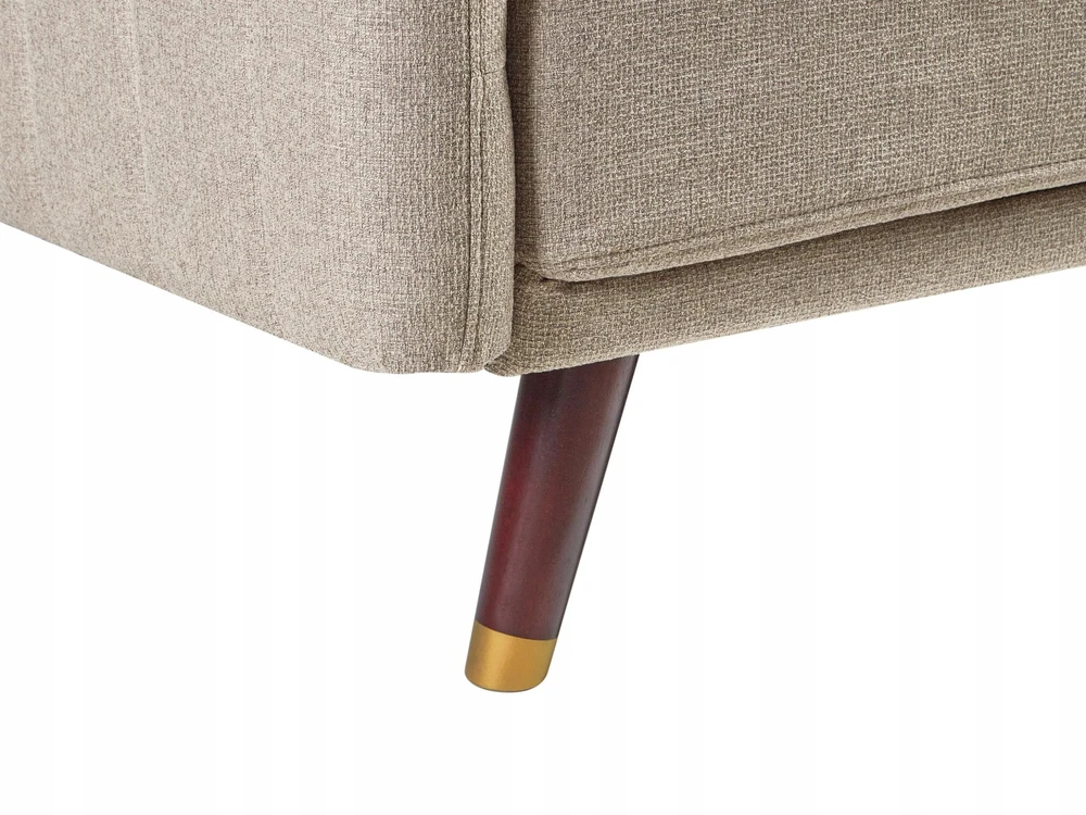 Beliani Išskleidžiama 3 vietų sofa SENJA iš sintetinio lino, šviesiai ruda