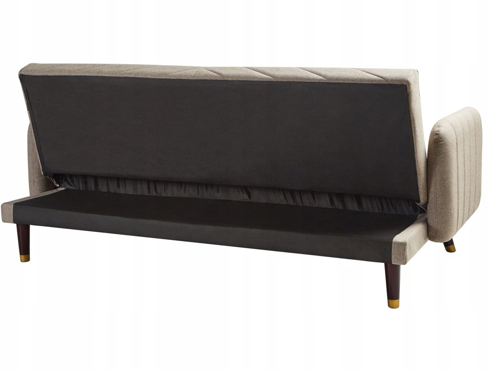 Beliani Išskleidžiama 3 vietų sofa SENJA iš sintetinio lino, šviesiai ruda