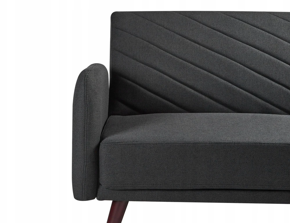 Beliani Trivietė išskleidžiamoji sofa SENJA, sintetinis linas, juoda