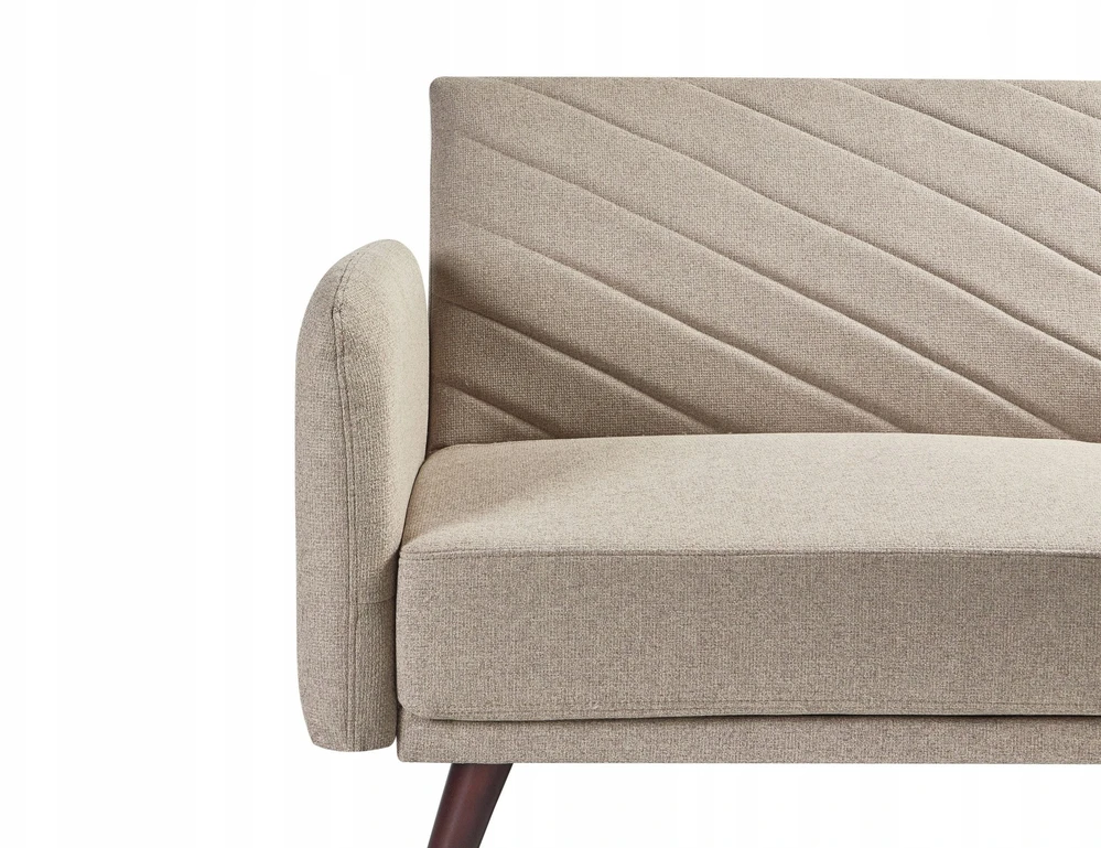 Beliani Išskleidžiama 3 vietų sofa SENJA iš sintetinio lino, šviesiai ruda
