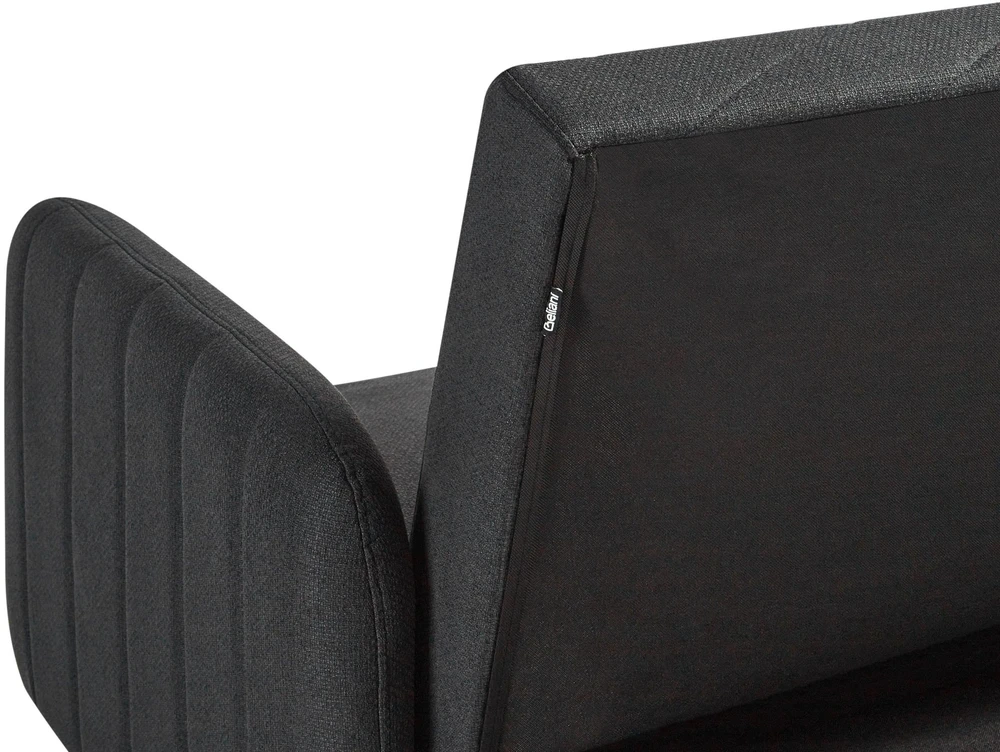 Beliani Trivietė išskleidžiamoji sofa SENJA, sintetinis linas, juoda