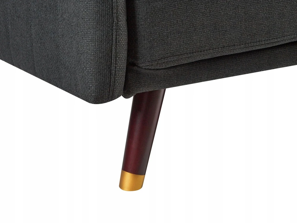 Beliani Trivietė išskleidžiamoji sofa SENJA, sintetinis linas, juoda