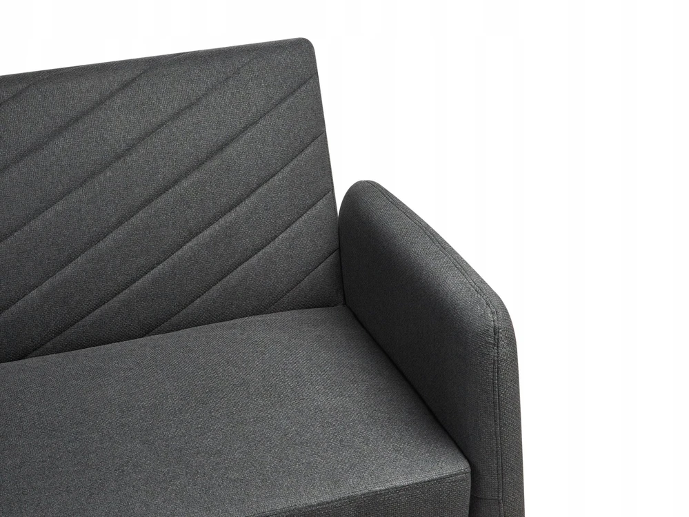 Beliani Trivietė išskleidžiamoji sofa SENJA, sintetinis linas, juoda