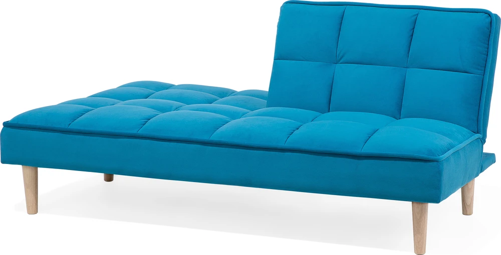 Beliani Trivietė išskleidžiama sofa SILJAN jūrinės mėlynos spalvos