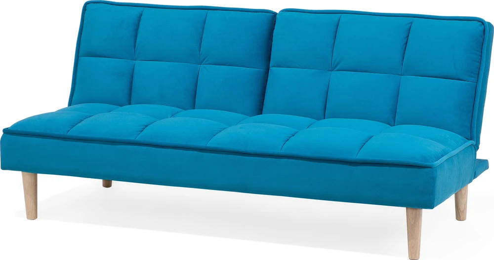 Beliani Trivietė išskleidžiama sofa SILJAN jūrinės mėlynos spalvos