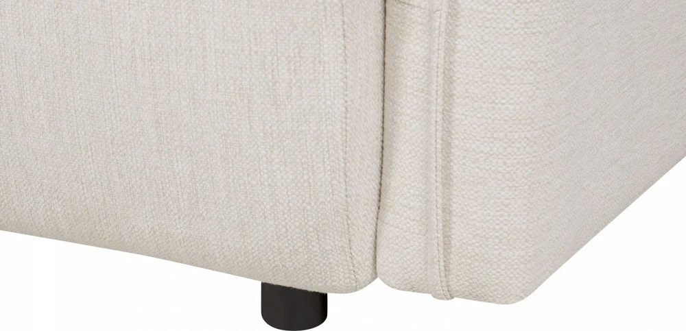 Beliani Trivietė išskleidžiama sofa KRAMA, kreminė balta su patalynės dėže