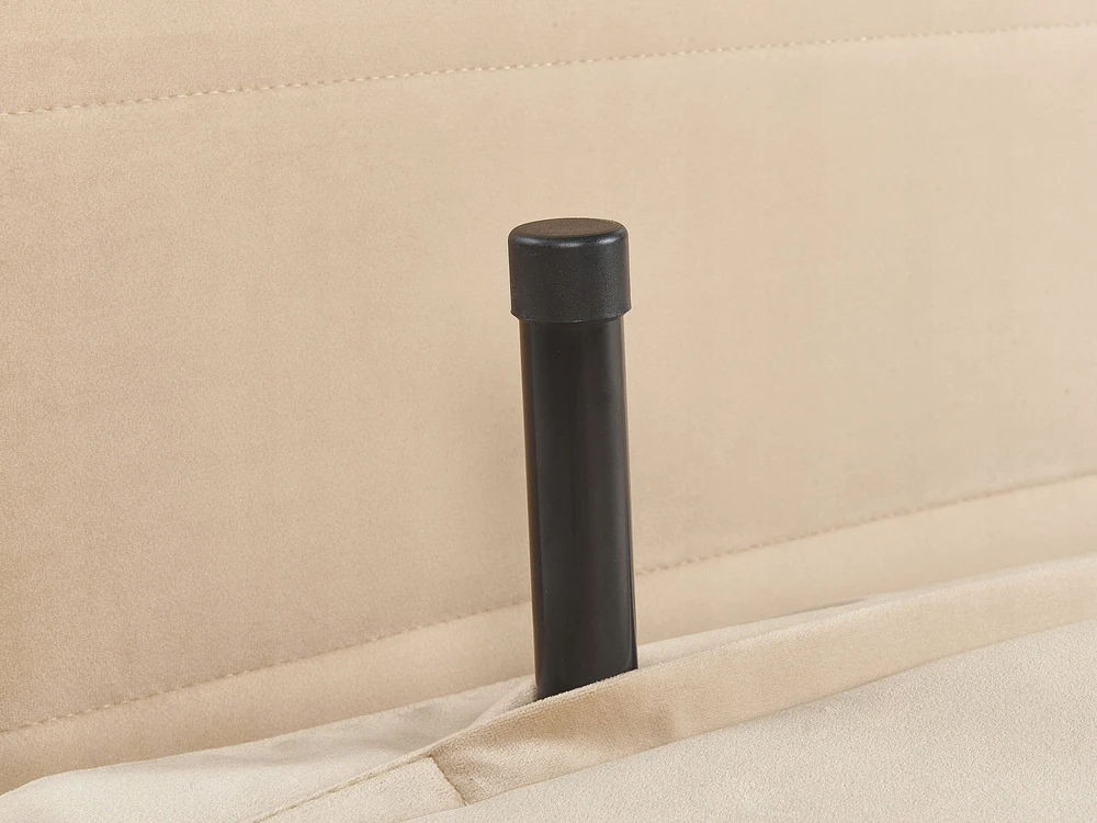 Beliani Vienvietė išskleidžiama sofa SETTEN, veliūras, smėlio spalvos