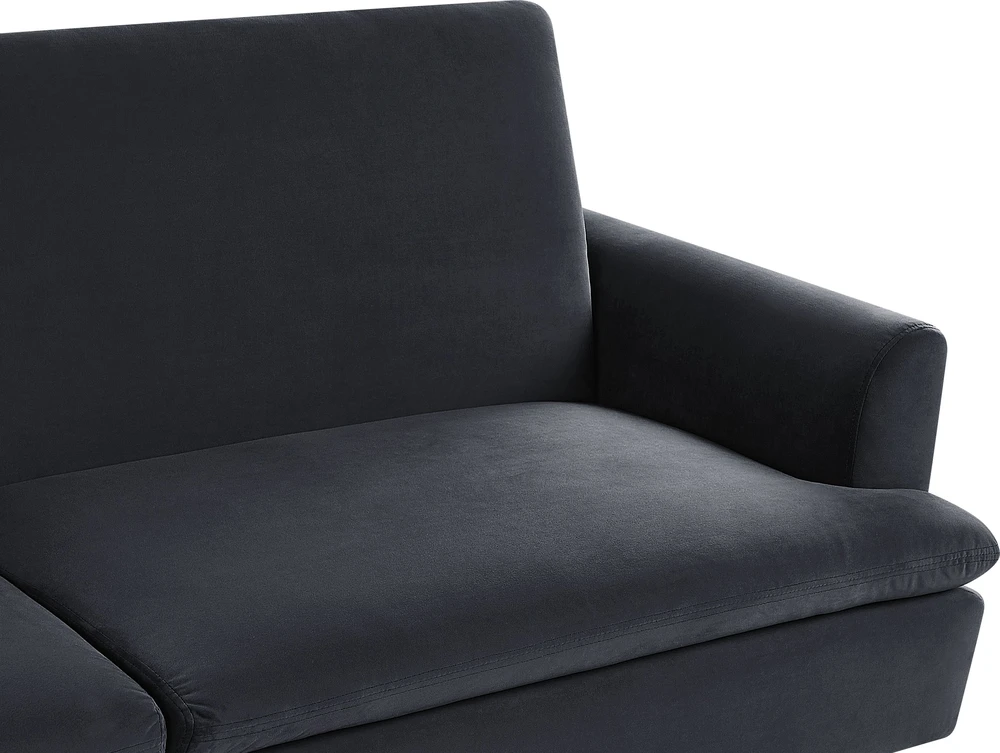 Beliani Išskleidžiama 3 vietų sofa VETTRE Velūras Juoda