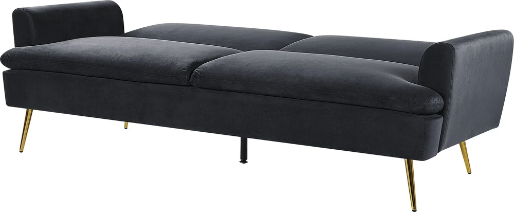 Beliani Išskleidžiama 3 vietų sofa VETTRE Velūras Juoda