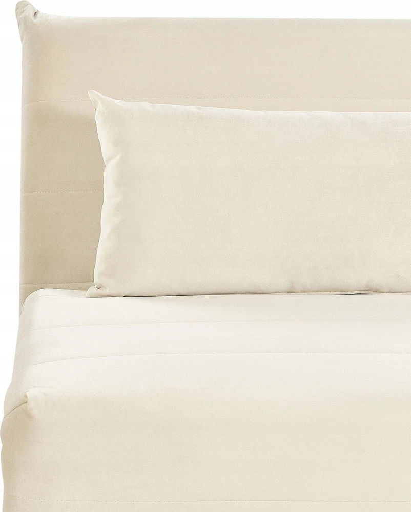 Beliani Vienvietė išskleidžiama sofa SETTEN, veliūras, šviesiai smėlio spalvos