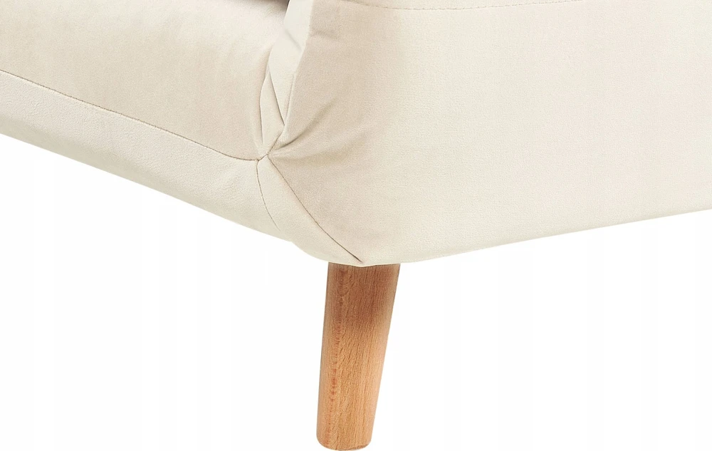 Beliani Vienvietė išskleidžiama sofa SETTEN, veliūras, šviesiai smėlio spalvos