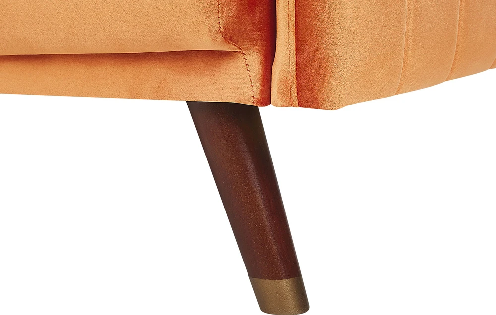 Beliani Išskleidžiama 3 vietų sofa SENJA, veliūrinė, oranžinė