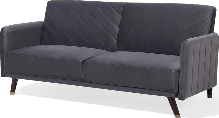 Beliani Išskleidžiama 3 vietų sofa SENJA, veliūras, pilka
