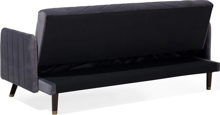 Beliani Išskleidžiama 3 vietų sofa SENJA, veliūras, pilka