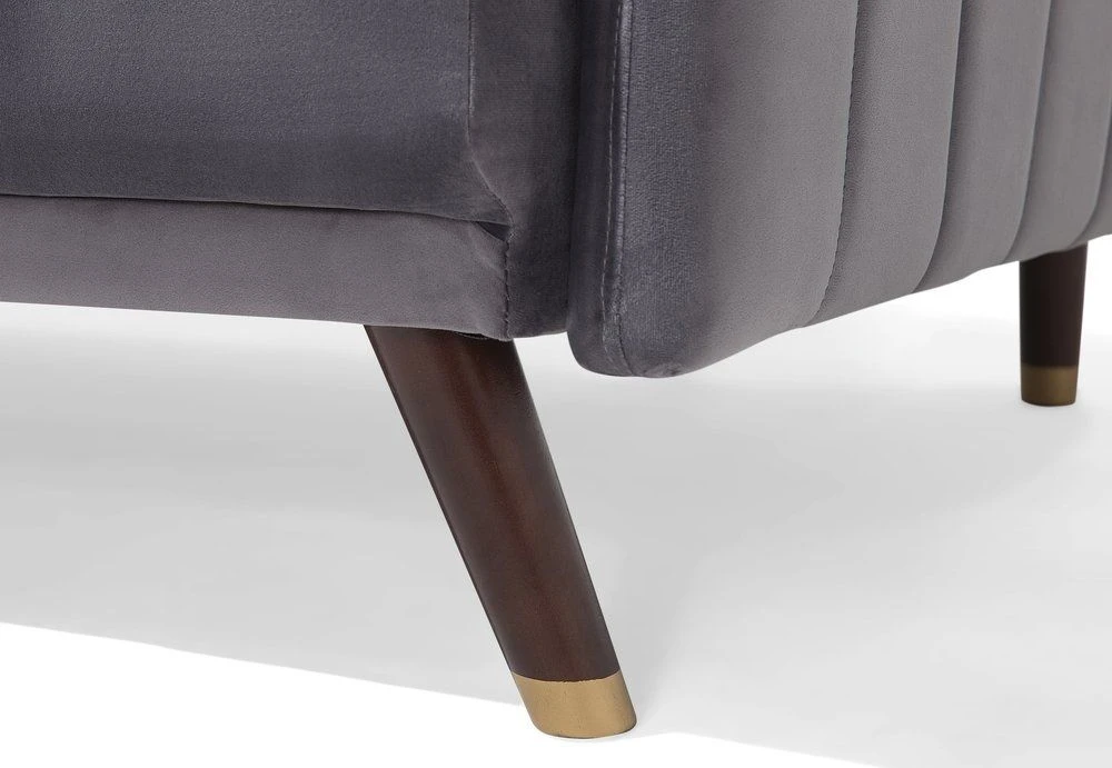 Beliani Išskleidžiama 3 vietų sofa SENJA, veliūras, pilka