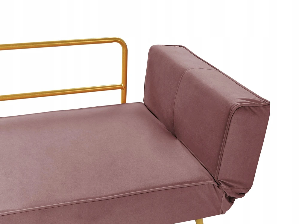Beliani Išskleidžiama sofa 2 asmenims SAARELA, weliūras, rožinė