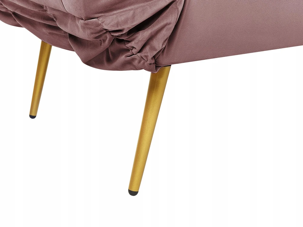 Beliani Išskleidžiama sofa 2 asmenims SAARELA, weliūras, rožinė