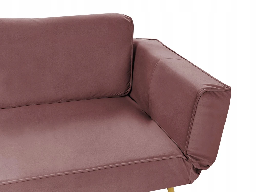Beliani Išskleidžiama sofa 2 asmenims SAARELA, weliūras, rožinė