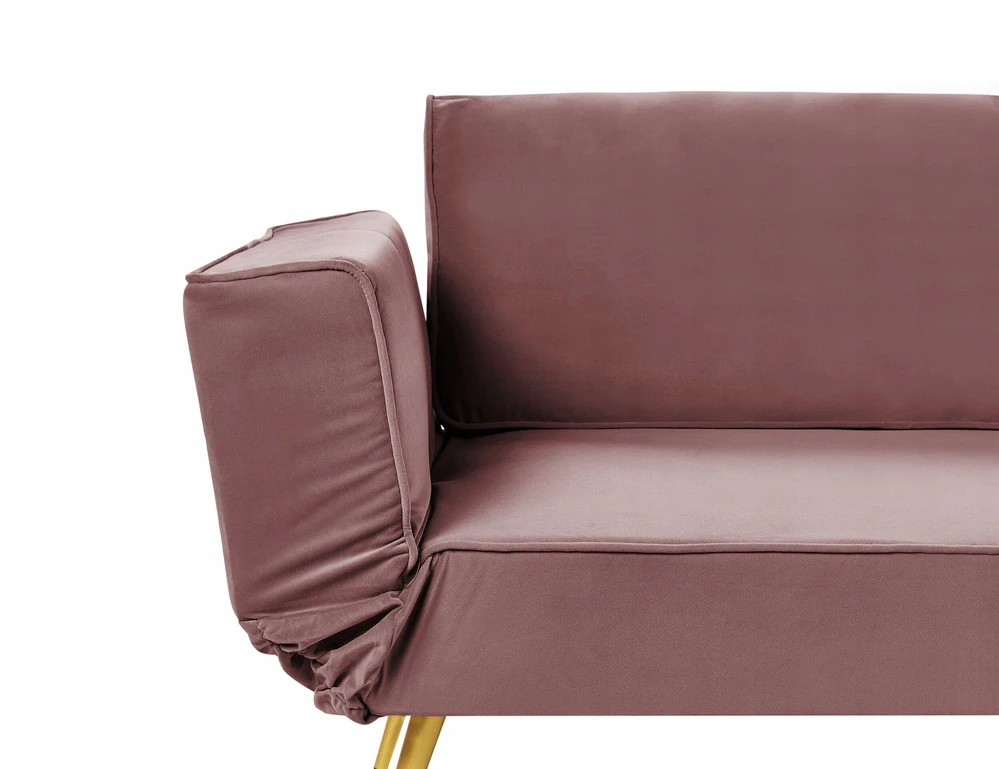 Beliani Išskleidžiama sofa 2 asmenims SAARELA, weliūras, rožinė