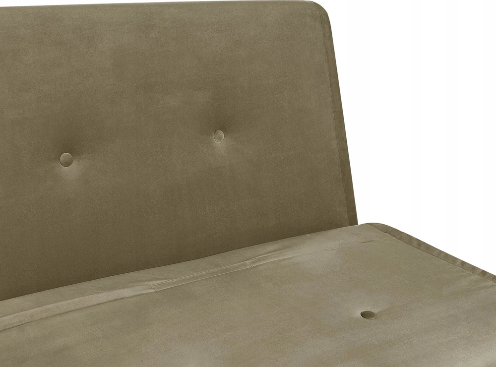 Viengulė išskleidžiama sofa BELIANI FARRIS alyvuogių spalvos veliūras