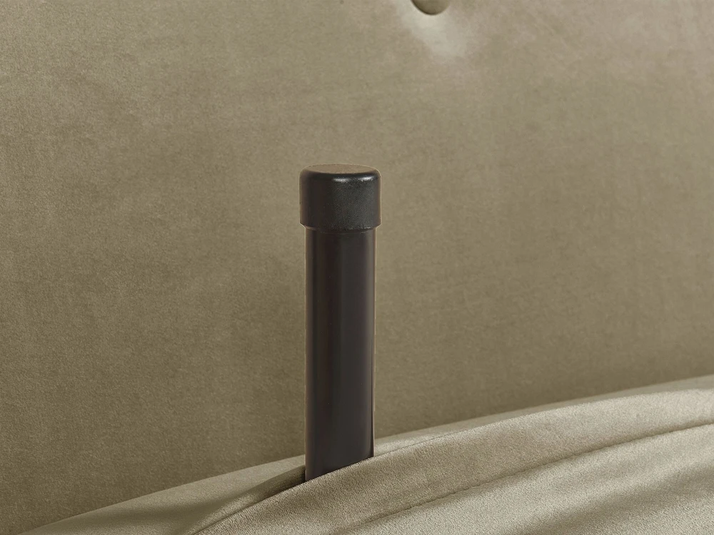 Viengulė išskleidžiama sofa BELIANI FARRIS alyvuogių spalvos veliūras