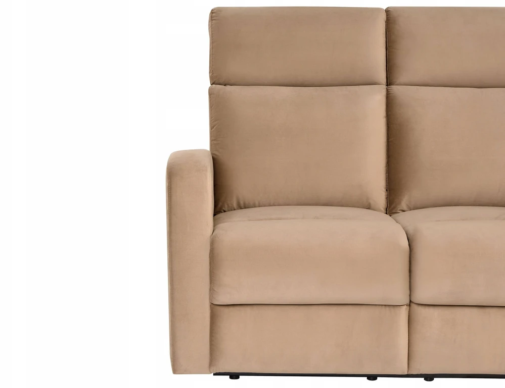 Beliani 2 vietų sofa su rankine atsipalaidavimo funkcija VERDAL, veliūras, šviesiai ruda