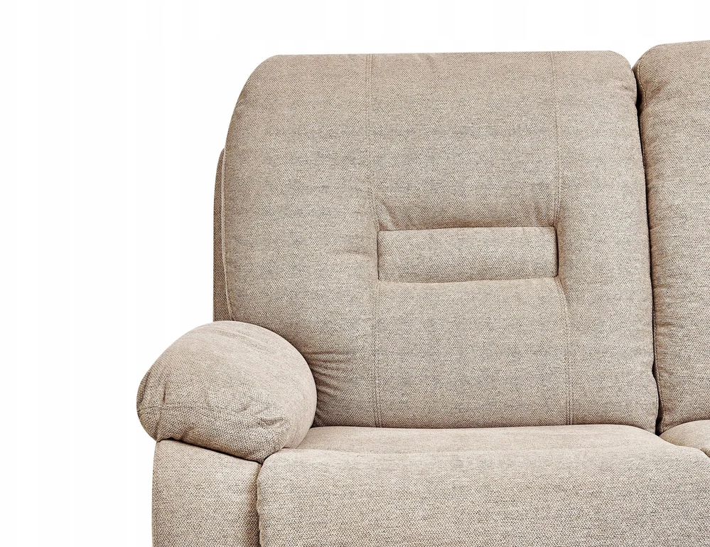 Beliani Dvivietė sofa su mechanine atsipalaidavimo funkcija BERGEN smėlio spalvos