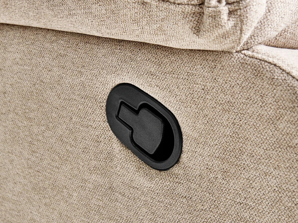 Beliani Dvivietė sofa su mechanine atsipalaidavimo funkcija BERGEN smėlio spalvos
