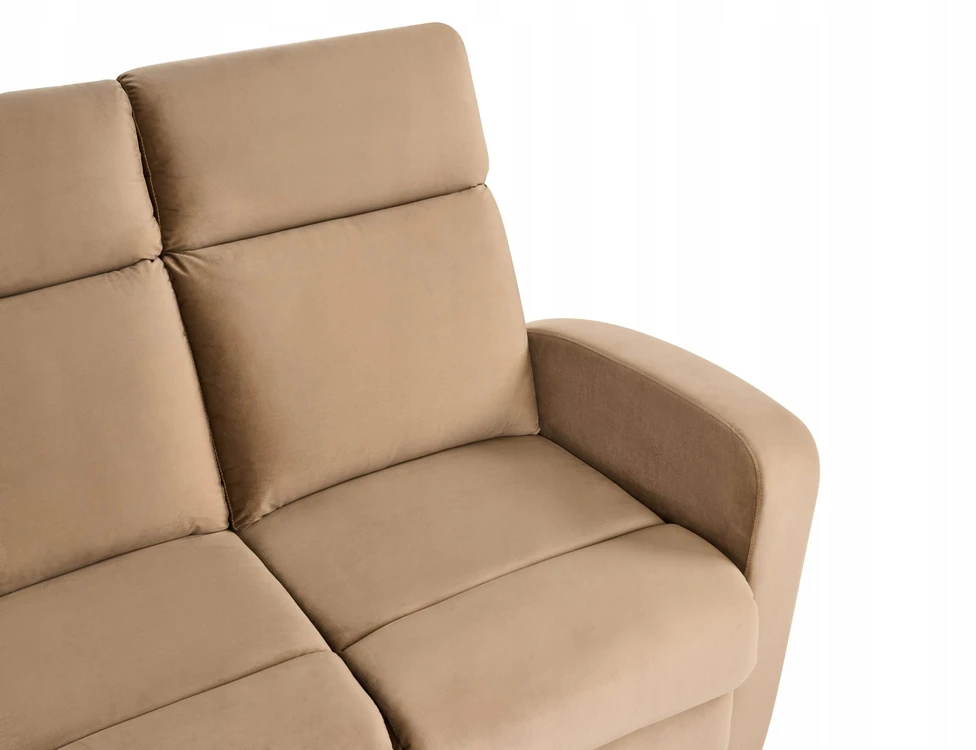 Beliani 2 vietų sofa su rankine atsipalaidavimo funkcija VERDAL, veliūras, šviesiai ruda