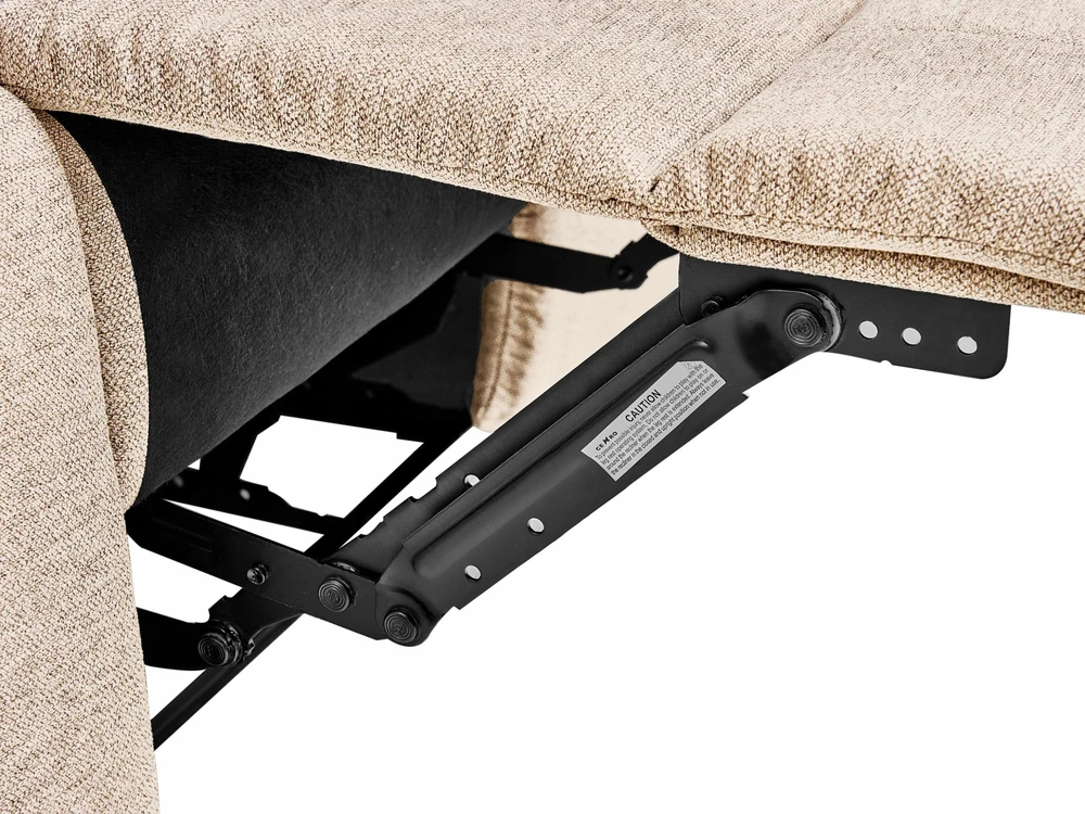 Beliani Dvivietė sofa su mechanine atsipalaidavimo funkcija BERGEN smėlio spalvos