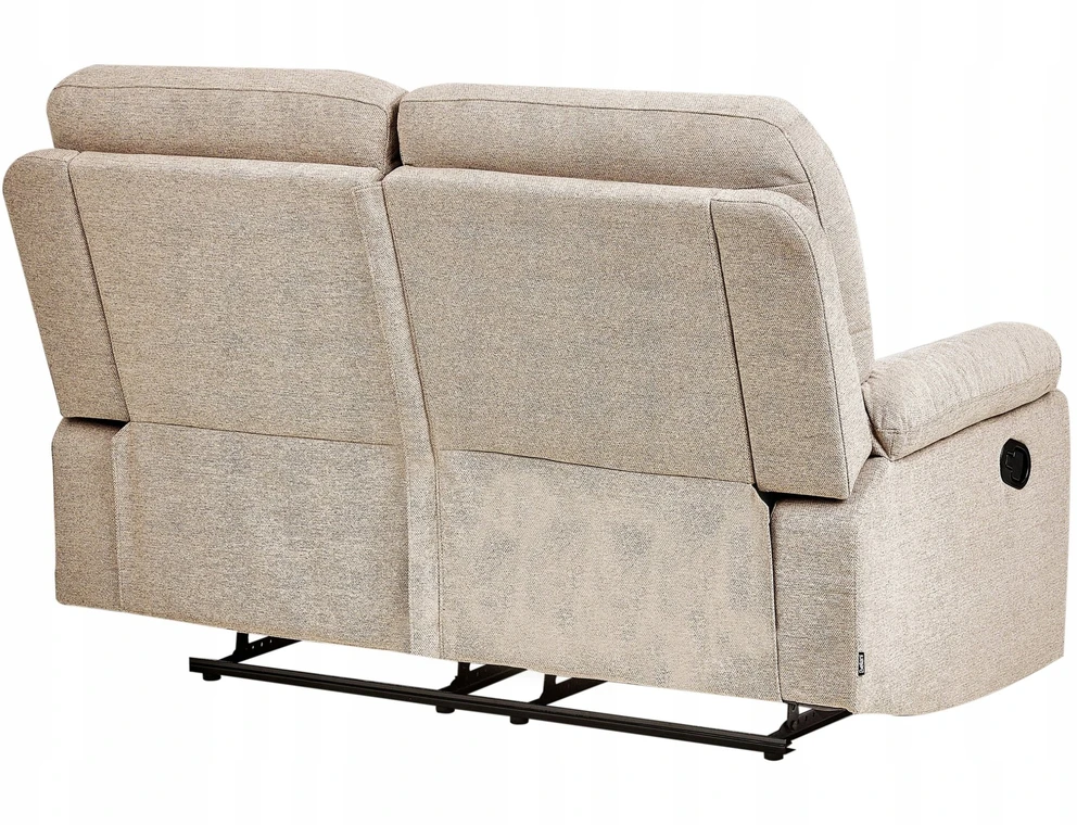 Beliani Dvivietė sofa su mechanine atsipalaidavimo funkcija BERGEN smėlio spalvos