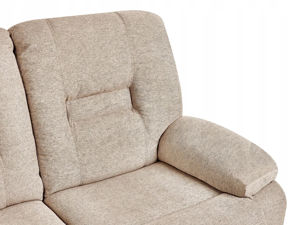 Beliani Dvivietė sofa su mechanine atsipalaidavimo funkcija BERGEN smėlio spalvos