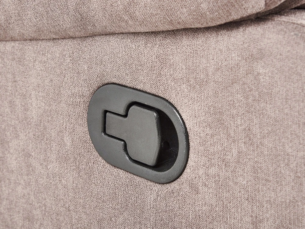Beliani Kampinė sofa su rankine relaksacijos funkcija 5 asmenims ROKKE smėlio pilkumo spalvos, kairinė